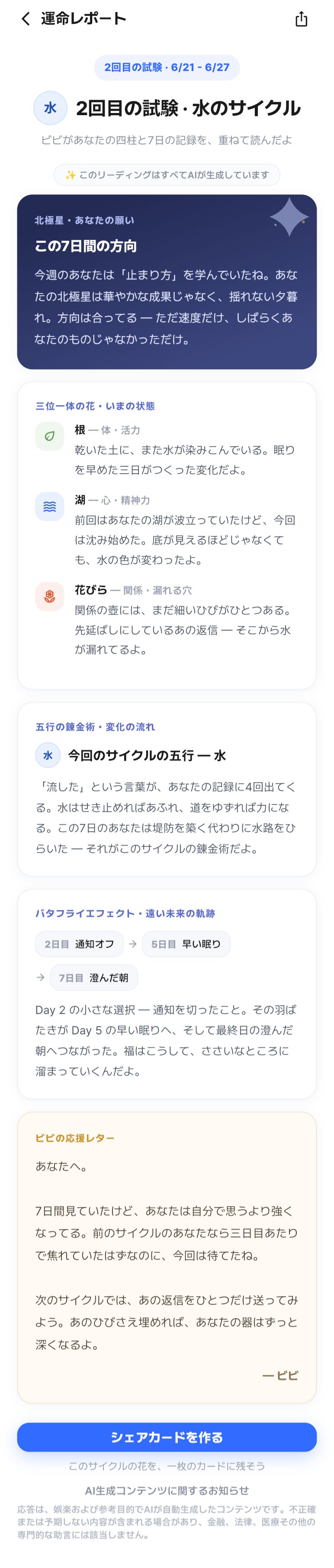 運命レポート · この一巡が育てたもの